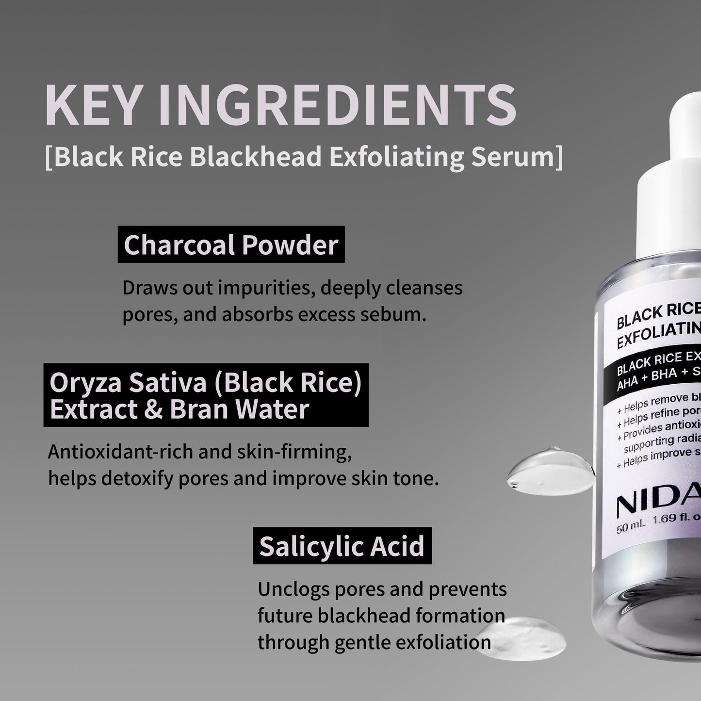 NIDA White Black Exfoliating Serum Duo Bundle